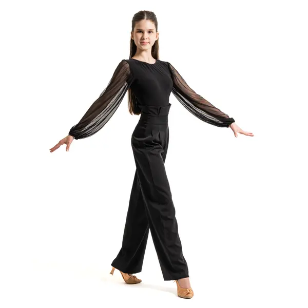 FSD Kamila mesh, girl's bodysuit with mesh sleeves