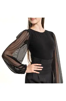 FSD Kamila mesh, girl's bodysuit with mesh sleeves