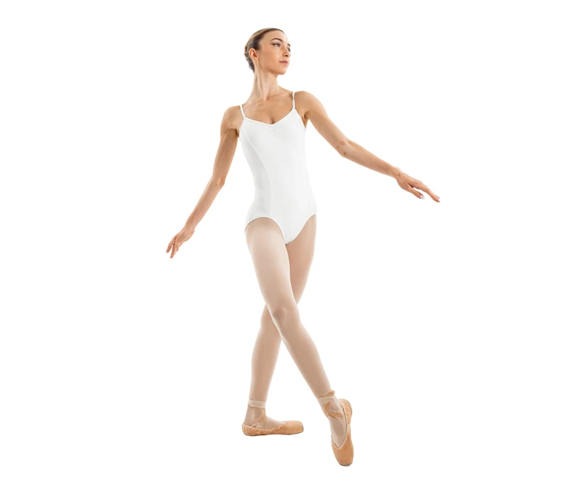 Capezio Essential Camisole leotard, women’s leotard with thin straps - White