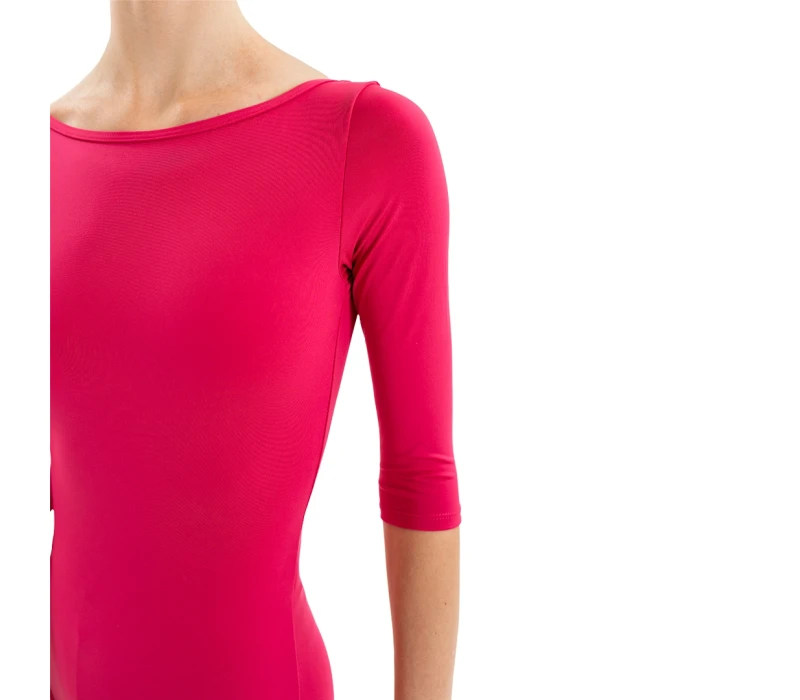 Capezio Essential boatneck, women's leotard with 3/4 sleeves - Bright mulberry Capezio Capezio Essential boatneck, women's leotard with 3/4 sleeves - Bright mulberry Capezio