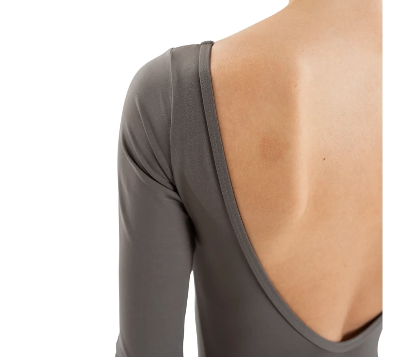 Capezio Essential boatneck, women's leotard with 3/4 sleeves - Grey