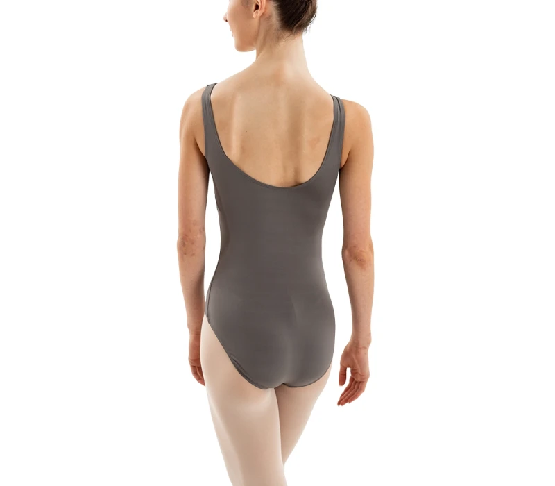 Capezio Essential V neck, women's leotard with wide straps - Grey