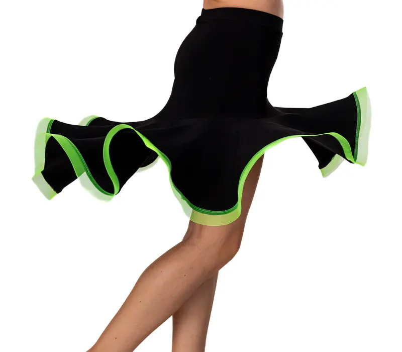 FSD Children's Latino Basic Skirt - Black/neon green