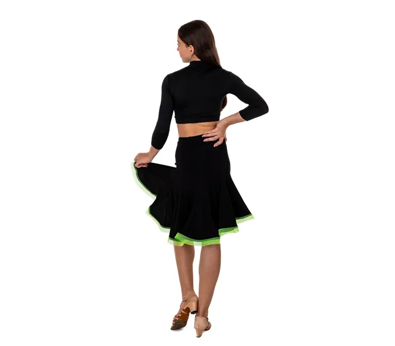 FSD Children's Latino Basic Skirt - Black/neon green