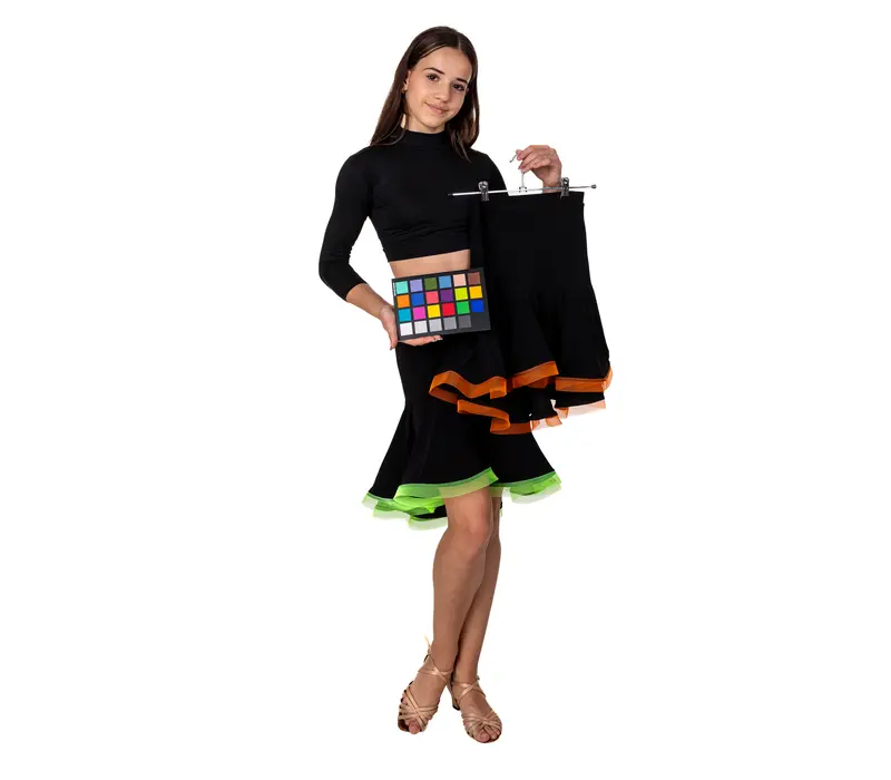 FSD Children's Latino Basic Skirt - Black/orange