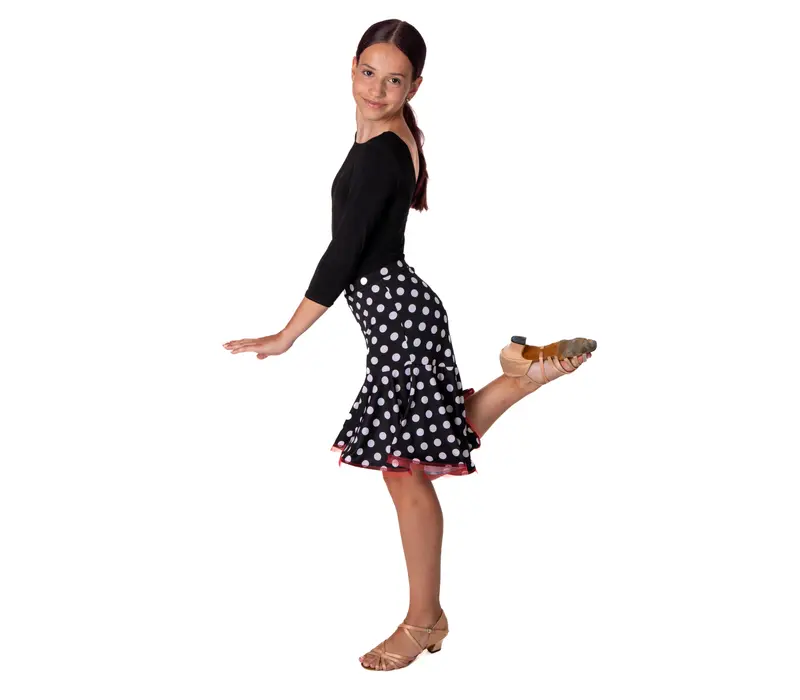 Children's Latino Basic Dotted Skirt - Dots red