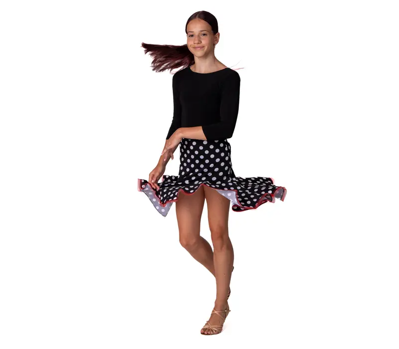 Children's Latino Basic Dotted Skirt - Dots red