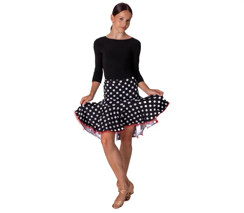 Children's Latino Basic Dotted Skirt - Dots red