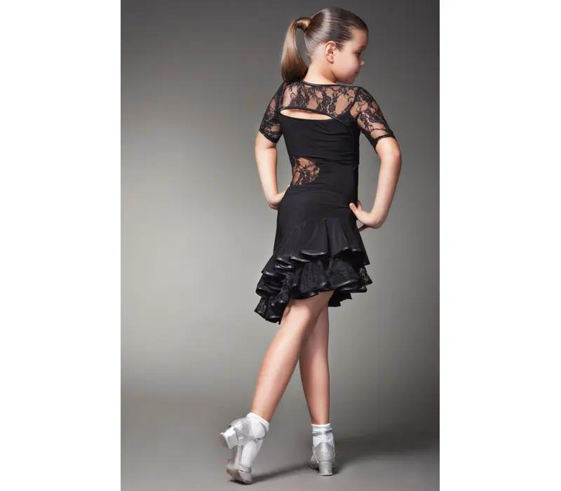 Latin dance dress Basic for girls - Black