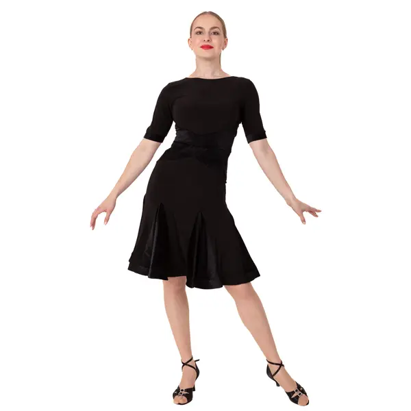 FSD 480 Nella, dress with velvet applique for ladies