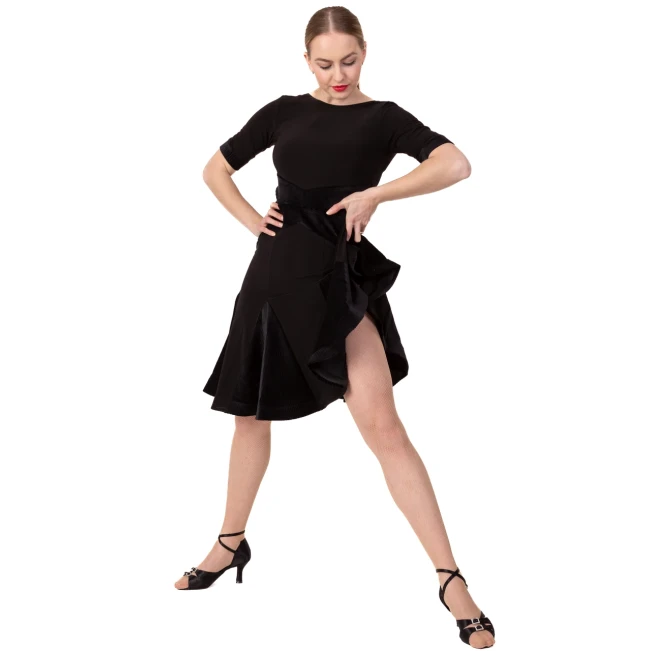FSD 480 Nella, dress with velvet applique for ladies FSD 480 Nella, dress with velvet applique for ladies