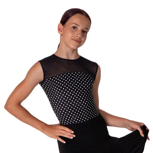 Ada, dotted leotard for girls