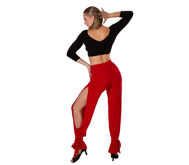 Training pants with ankle gathering - Red