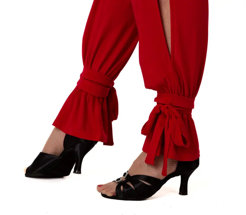 Training pants with ankle gathering - Red