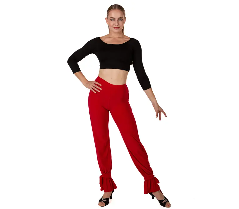 Training pants with ankle gathering - Red