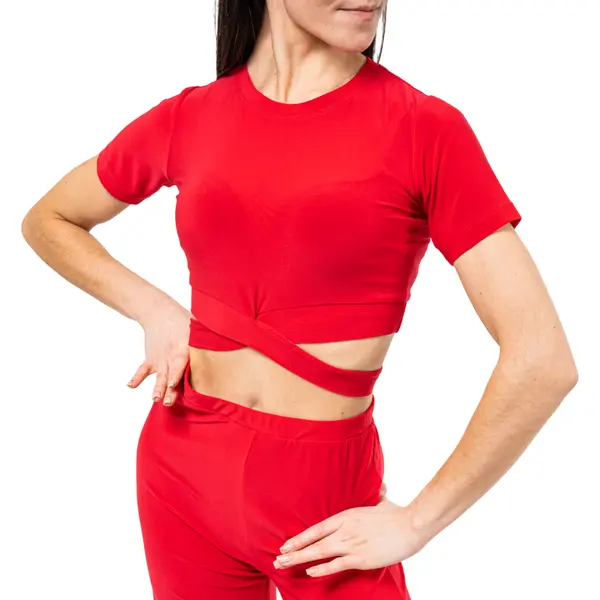 FSD Beny, Women's Short Sleeve Top with Tie Detail