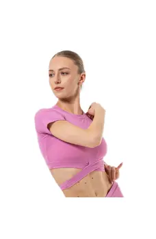 Benita, women's short-sleeve top with tie detail