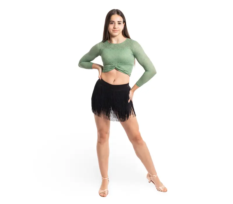 FSD Natty, Shorts for Girls with Colourful Tassels - Black