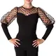 Claudia, Leotard with Sheer Polka Dot Sleeves for Ladies