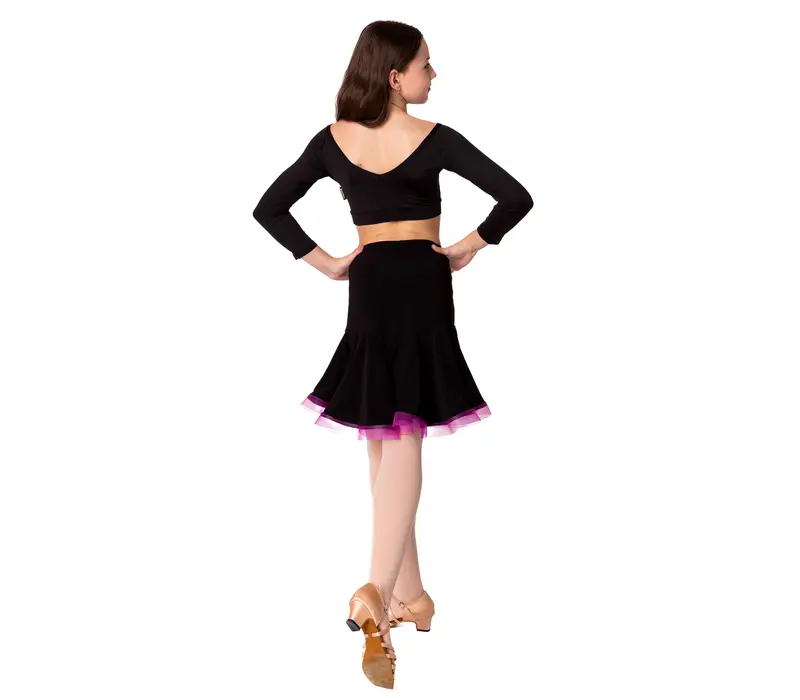 FSD Children's Latino Basic Skirt - Black/crimson