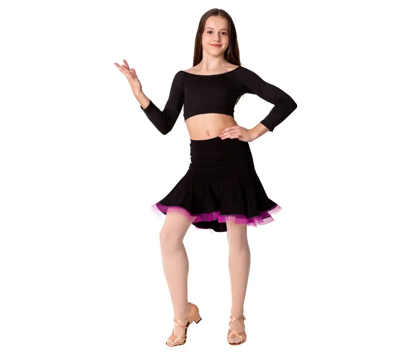 FSD Children's Latino Basic Skirt - Black/crimson