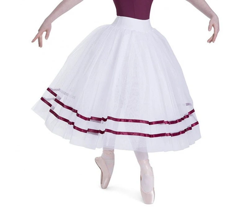 Freed of London Romantic, falling tutu skirt - White/port