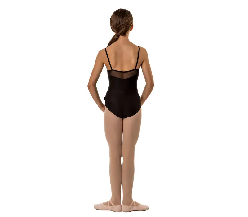 Bria, Leotard with thin straps for girls - Black