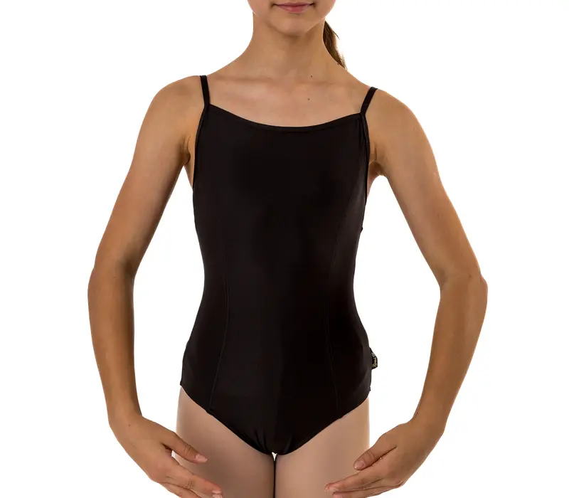 Bria, ladies thin strap leotard - Black