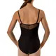 Bria, ladies thin strap leotard - Black