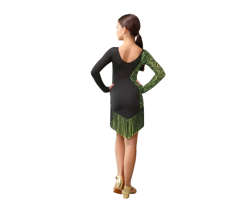 Grand Prix Dolly, girls' long-sleeved bodysuit - black/tropic lime GP