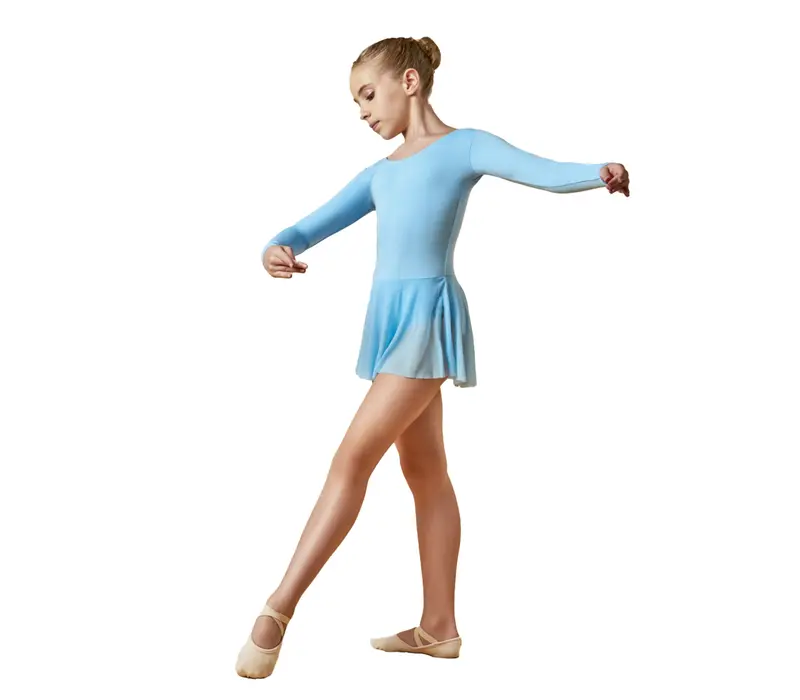 Domenica, Long Sleeve Leotard with Skirt - Powder GP Domenica, Long Sleeve Leotard with Skirt - Powder GP