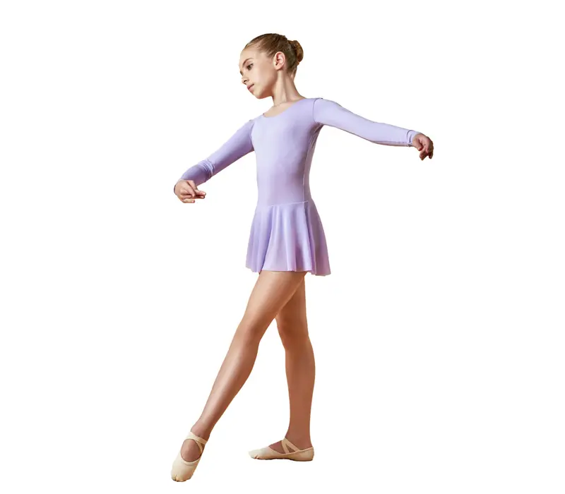 Domenica, Long Sleeve Leotard with Skirt - Lilac GP Domenica, Long Sleeve Leotard with Skirt - Lilac GP
