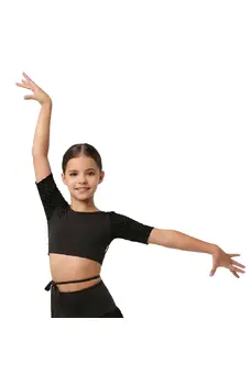 Grand Prix Iona Mini Noir, girls' wrap top
