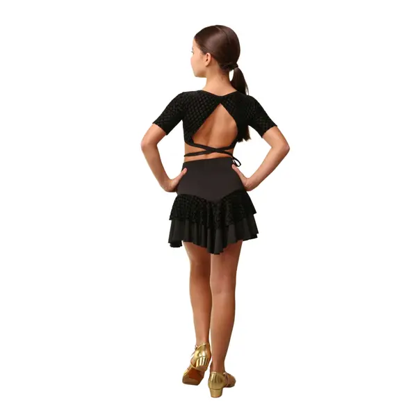 Grand Prix Iona Mini Noir, girls' wrap top Grand Prix Iona Mini Noir, girls' wrap top