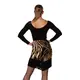 Kaia mesh, mesh skirt with tassels - Leopard GP