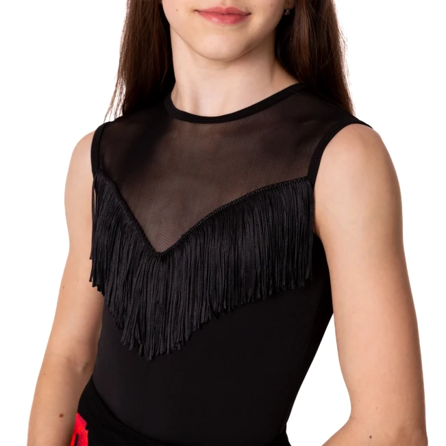 Grand Prix Kylie, leotard for girls with tassels