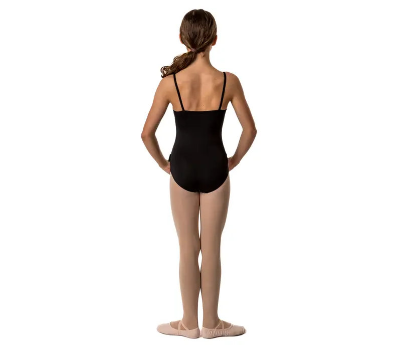 Brielle, girls leotard with thin straps - Black