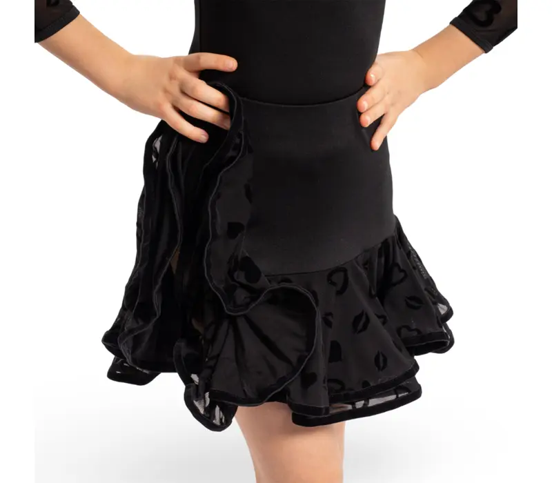 Ruby Lips, Skirt with Lips for Girls - Black