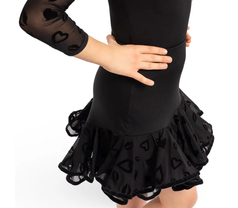 Ruby Lips, Skirt with Lips for Girls - Black