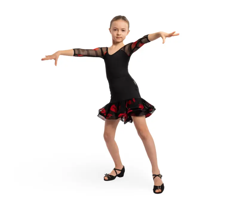 Ruby Lips, Skirt with Lips for Girls - Black/Red