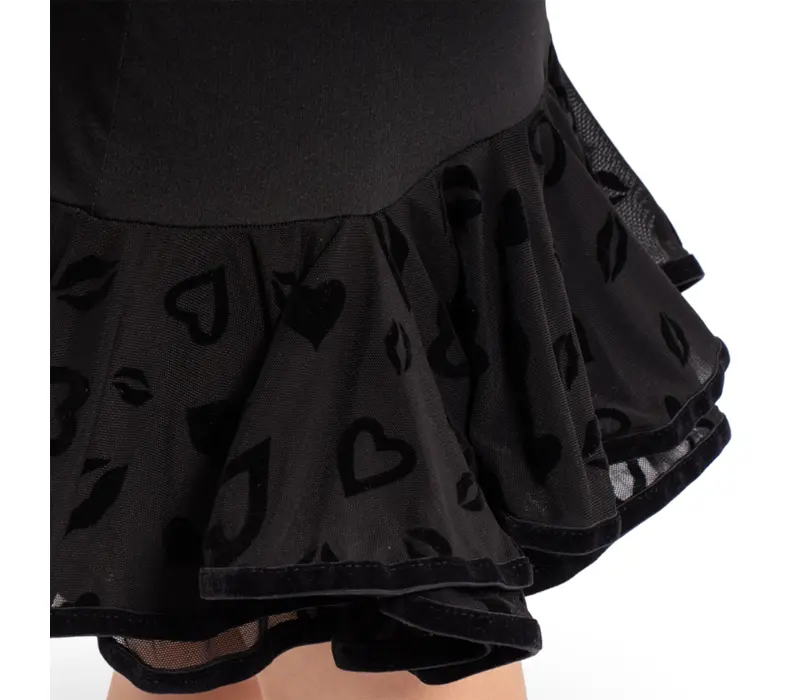 Ruby Lips, Skirt with Lips for Girls - Black