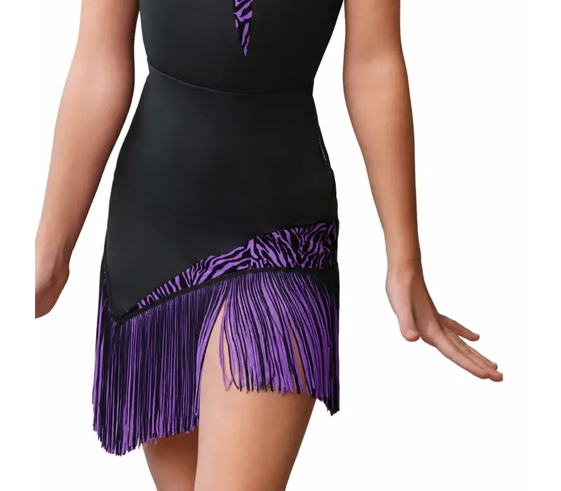 Grand Prix Rumi, girls' Latin skirt - black/iris GP