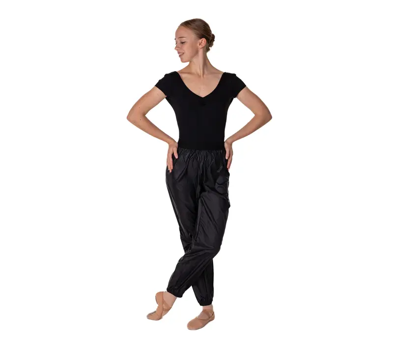 Sauna Lesson, Long Warm-up Pants - Black