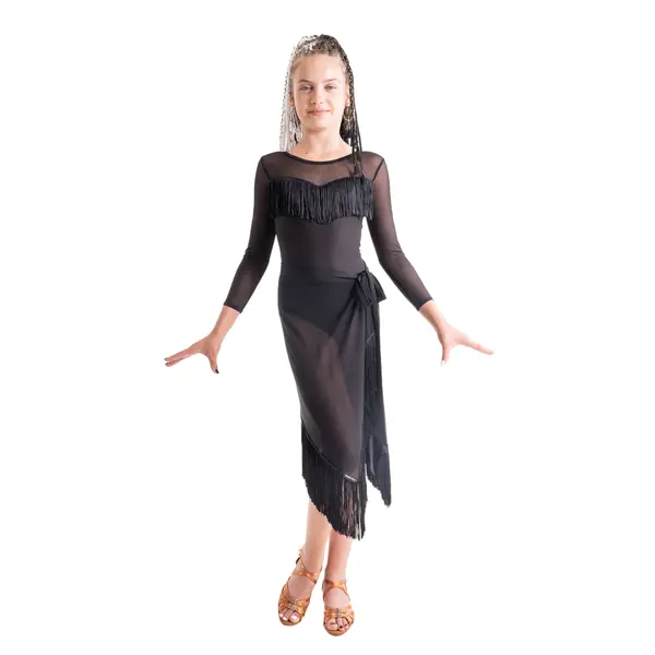 Shebby, Girls' Fringed Leotard