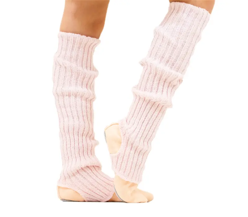 Intermezzo Prelux, Knitted Leg Warmers with Silver Thread - Pink