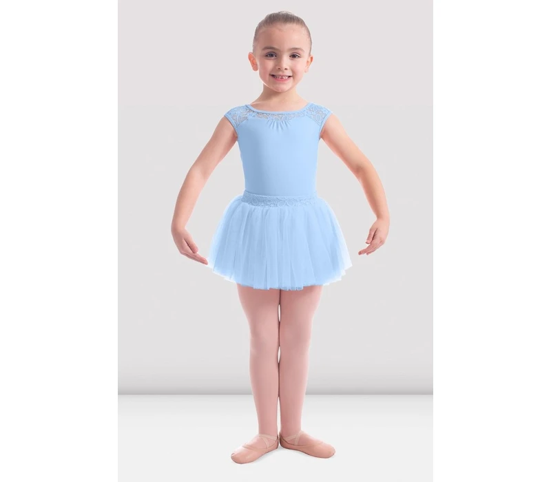 Mirella M411C Soft mesh cap sleeve leotard - Blue