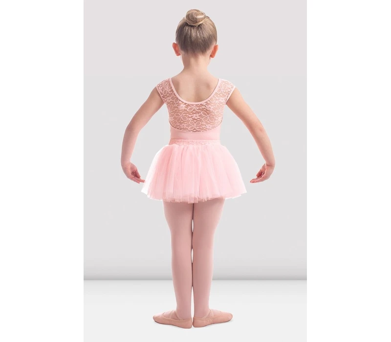 Mirella M411C Soft mesh cap sleeve leotard - Light pink