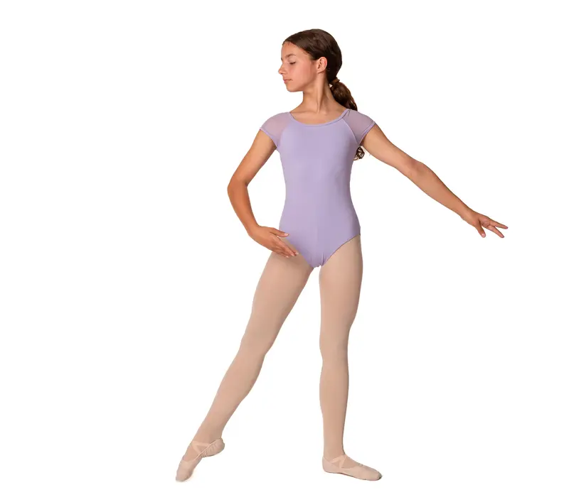 Mirella Soft mesh cap sleeve leotard - Lilac Bloch