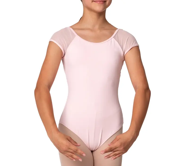 Mirella Soft mesh cap sleeve leotard - Pink Bloch