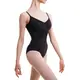 Mirella black Label, leotard for thin straps with a pleated neckline